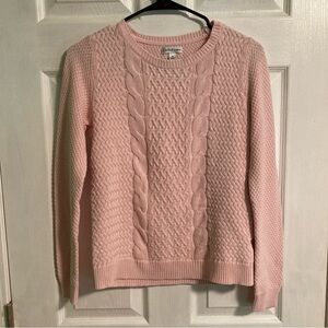 Baby pink Croft & Barrow 100% cotton cableknit sweater women’s small